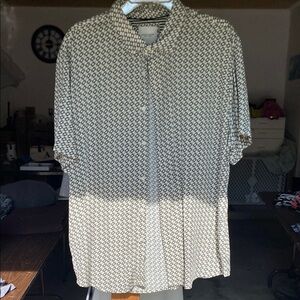 Denim & Flower Cream and Black Casual Button Down Shirt